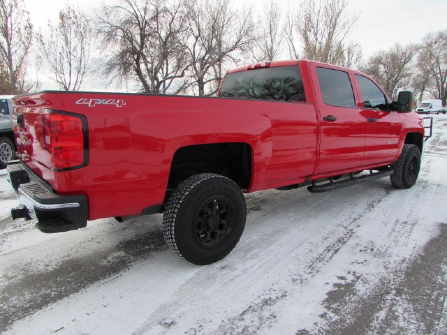 2017 Red /Gray Chevrolet Silverado 3500HD Work Truck Crew Cab Long Box 4WD (1GC4KYCG2HF) with an 6.0L V8 OHV 16V FFV engine, 6A transmission, located at 4562 State Avenue, Billings, MT, 59101, (406) 896-9833, 45.769516, -108.526772 - Photo#3